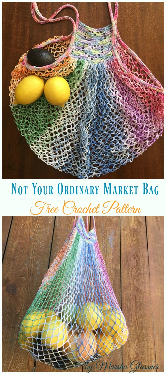 Not Your Ordinary Market Bag Crochet Free Pattern - #Crochet; Market Grocery #Bag;Free Patterns