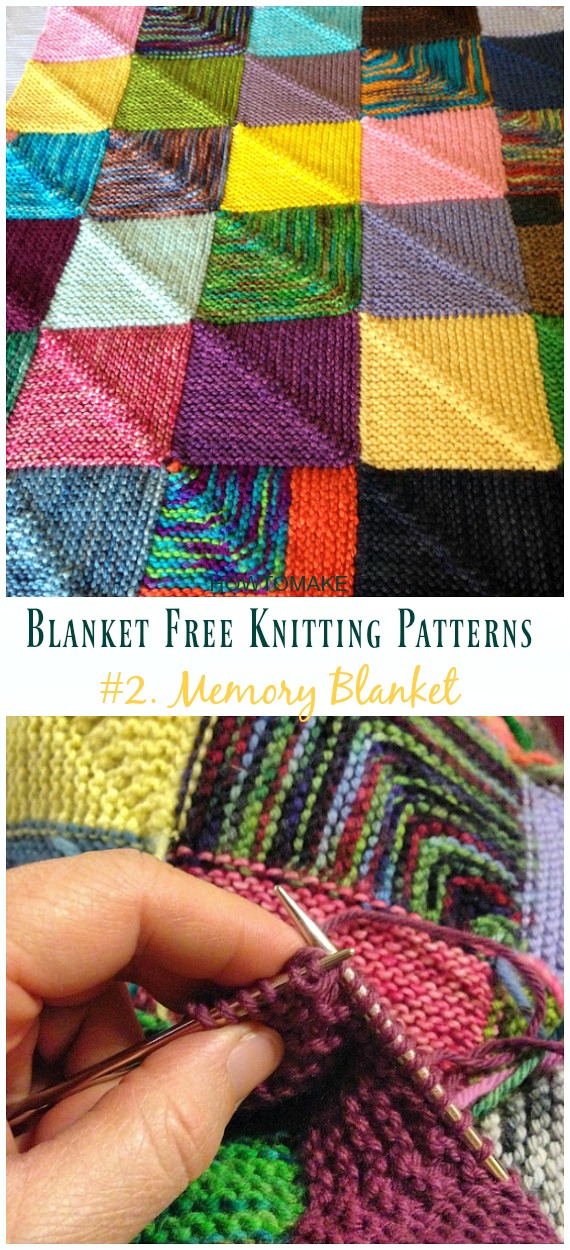 Memory Blanket Knitting Free Pattern - Easy #Blanket; Free #Knitting; Patterns 