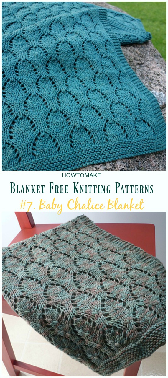 Baby Chalice Blanket Knitting Free Pattern - Easy #Blanket; Free #Knitting; Patterns 