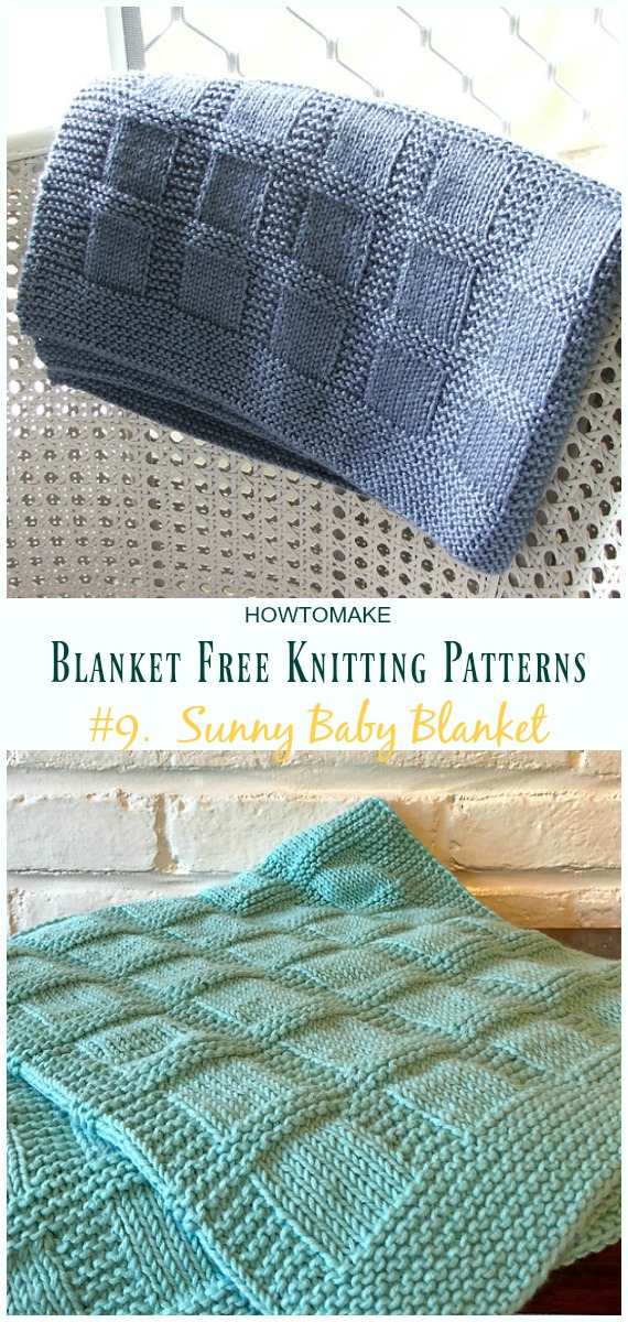 Sunny Baby Blanket Knitting Free Pattern - Easy #Blanket; Free #Knitting; Patterns 