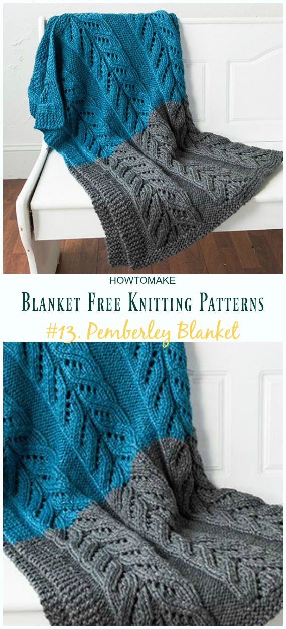 Pemberley Blanket Knitting Free Pattern - Easy #Blanket; Free #Knitting; Patterns 
