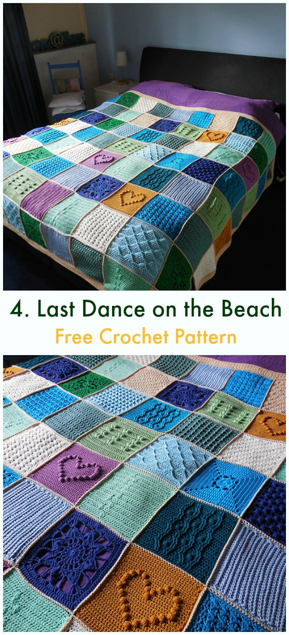 Last Dance on the Beach Popcorn Blanket Free Crochet Pattern - Bobble & Popcorn #Blanket; Free #Crochet; Patterns