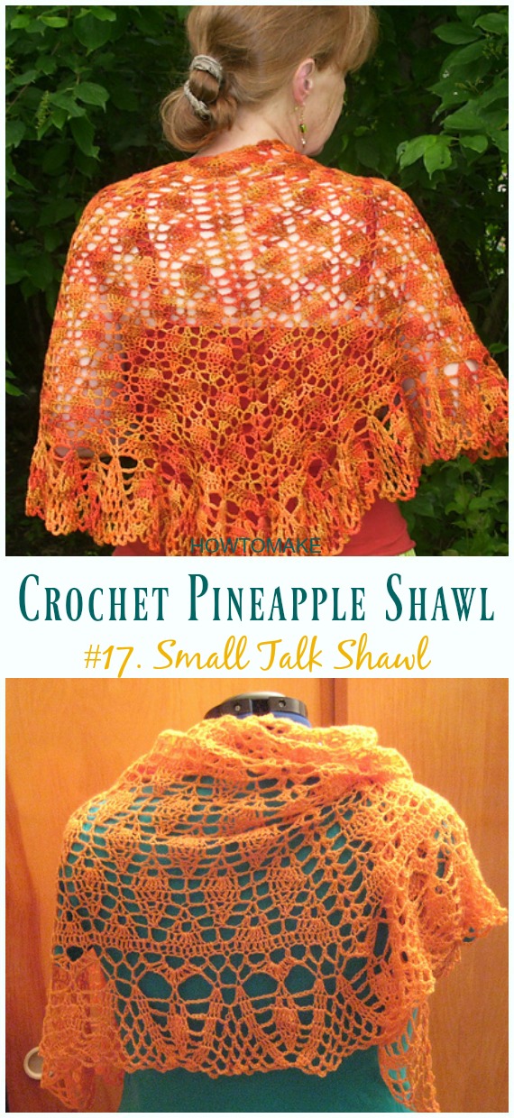 Small Talk Shawl Crochet Free Pattern - #Crochet; #Pineapple; #Shawl; Free Patterns