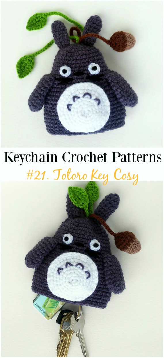 Totoro Key Cosy Crochet Free Patterns - #Keychain #Crochet Patterns