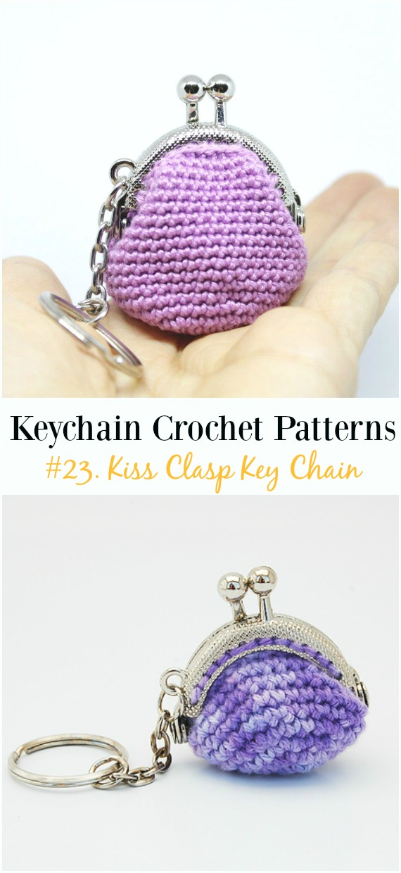 Kiss Clasp Key Chain Crochet Free Patterns - #Keychain #Crochet Patterns