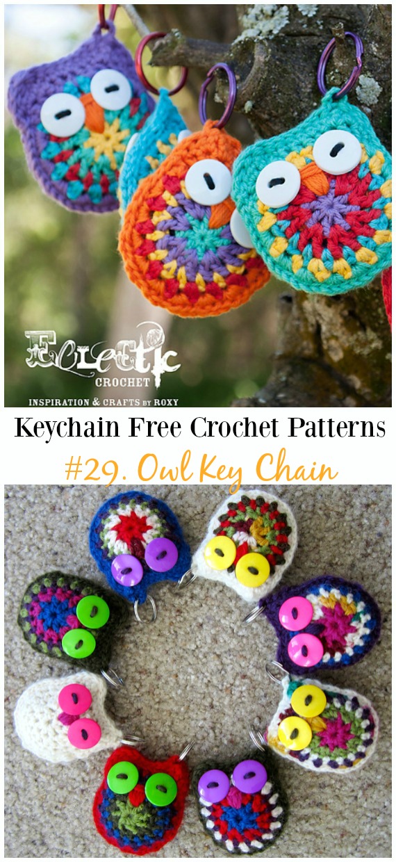 Owl Key Chain Free Crochet  Pattern&Video - #Keychain #Crochet Free Patterns