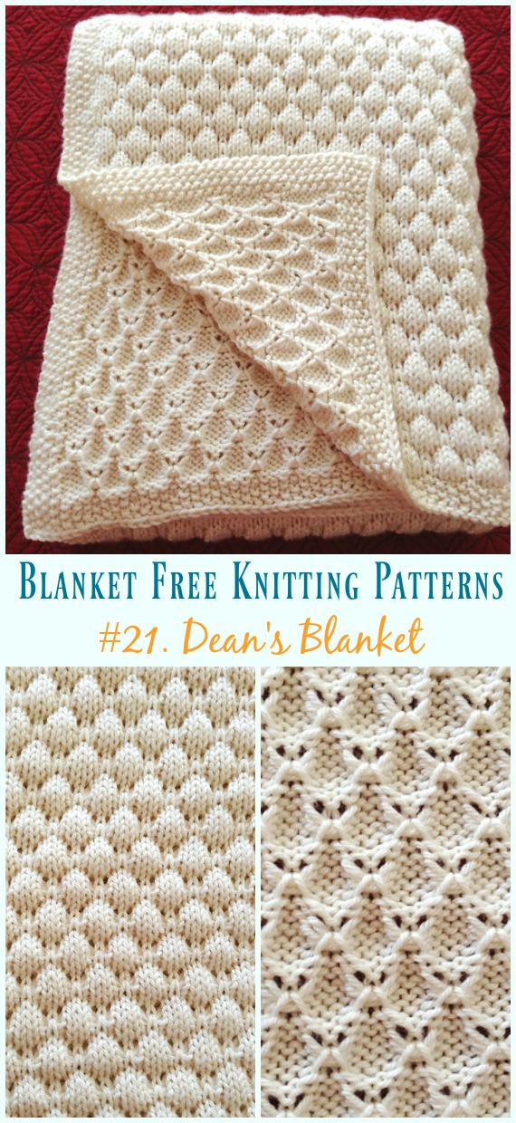 Dean's Blanket Knitting Free Pattern - Easy #Blanket; Free #Knitting; Patterns