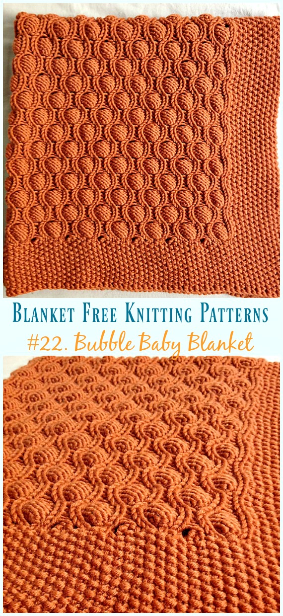 Bubble Baby Blanket Knitting Free Pattern - Easy #Blanket; Free #Knitting; Patterns
