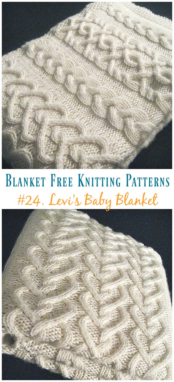 Levi's Cable Baby Blanket Knitting Free Pattern - Easy #Blanket; Free #Knitting; Patterns