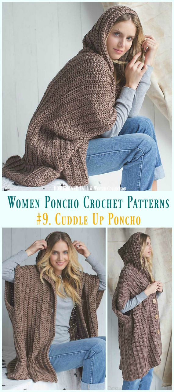 Cuddle Up Poncho Crochet Pattern - Fall & Winter Women #Poncho; #Crochet; Patterns