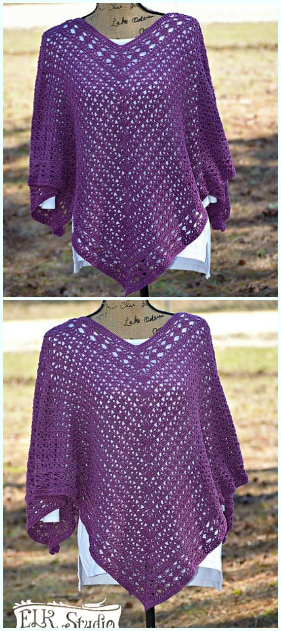 Southern Diamonds Poncho Crochet Free Pattern - Fall & Winter Women #Poncho; #Crochet; Patterns