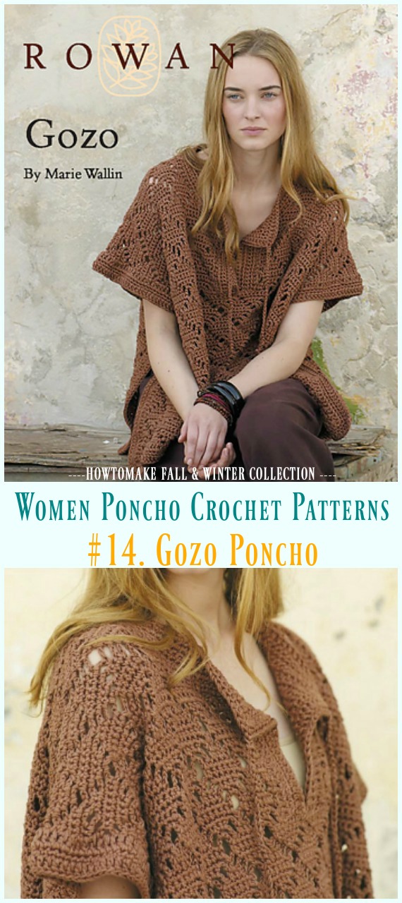 Gozo Poncho  Crochet Free Pattern - Fall & Winter Women #Poncho; #Crochet; Patterns