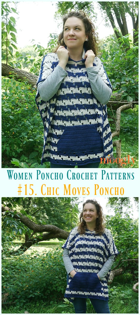 Chic Moves Poncho Crochet Free Pattern - Fall & Winter Women #Poncho; #Crochet; Patterns