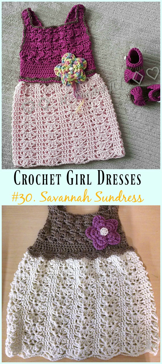 Savannah Sundress Crochet Free Pattern - Girl #Dress Free #Crochet Patterns