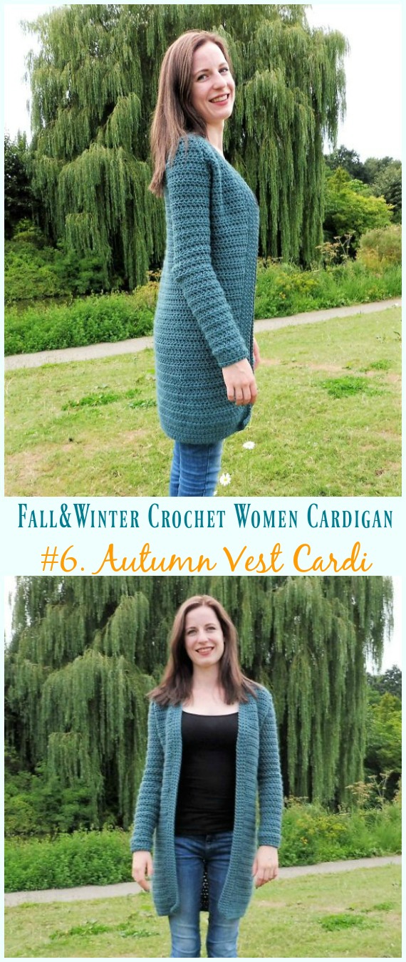 Autumn Vest Cardigan Crochet Free Pattern - Fall & Winter Women #Cardigan; Free #Crochet; Patterns