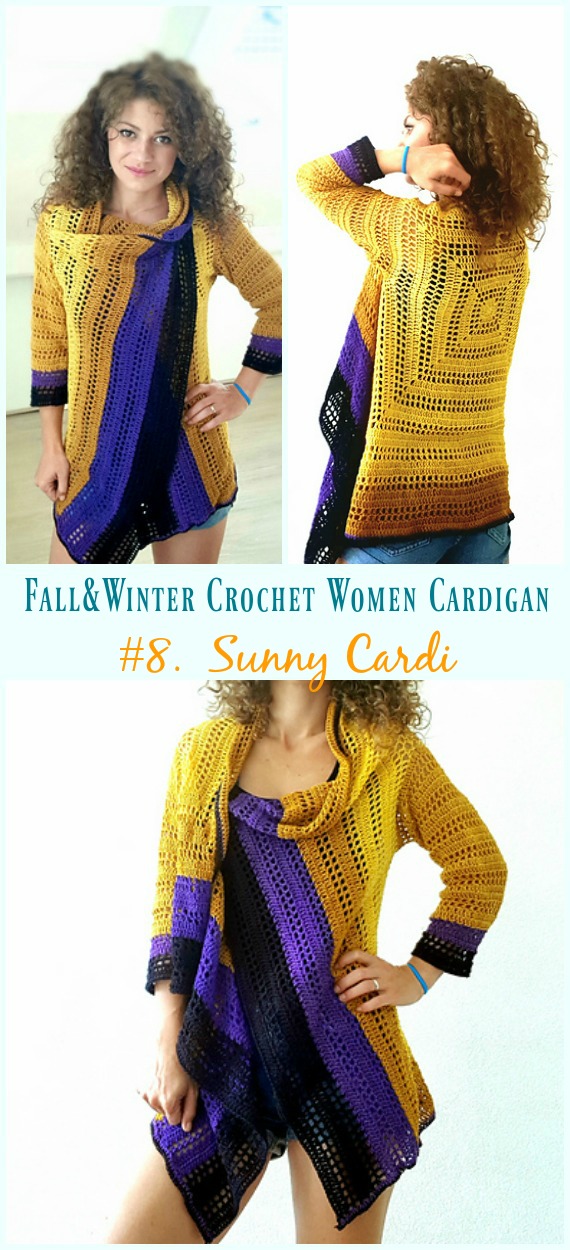 Sunny Cardigan Crochet Free Pattern - Fall & Winter Women #Cardigan; Free #Crochet; Patterns