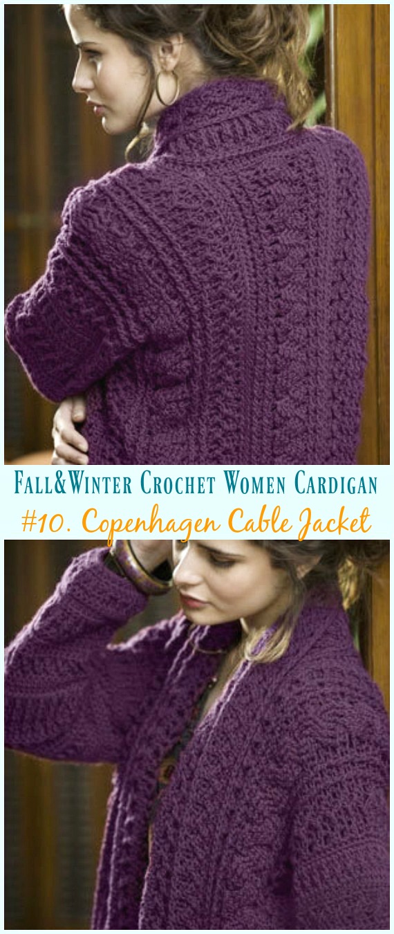 Copenhagen Jacket Crochet Free Pattern - Fall & Winter Women #Cardigan; Free #Crochet; Patterns