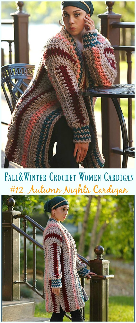 Autumn Nights Cardigan Crochet Free Pattern - Fall & Winter Women #Cardigan; Free #Crochet; Patterns