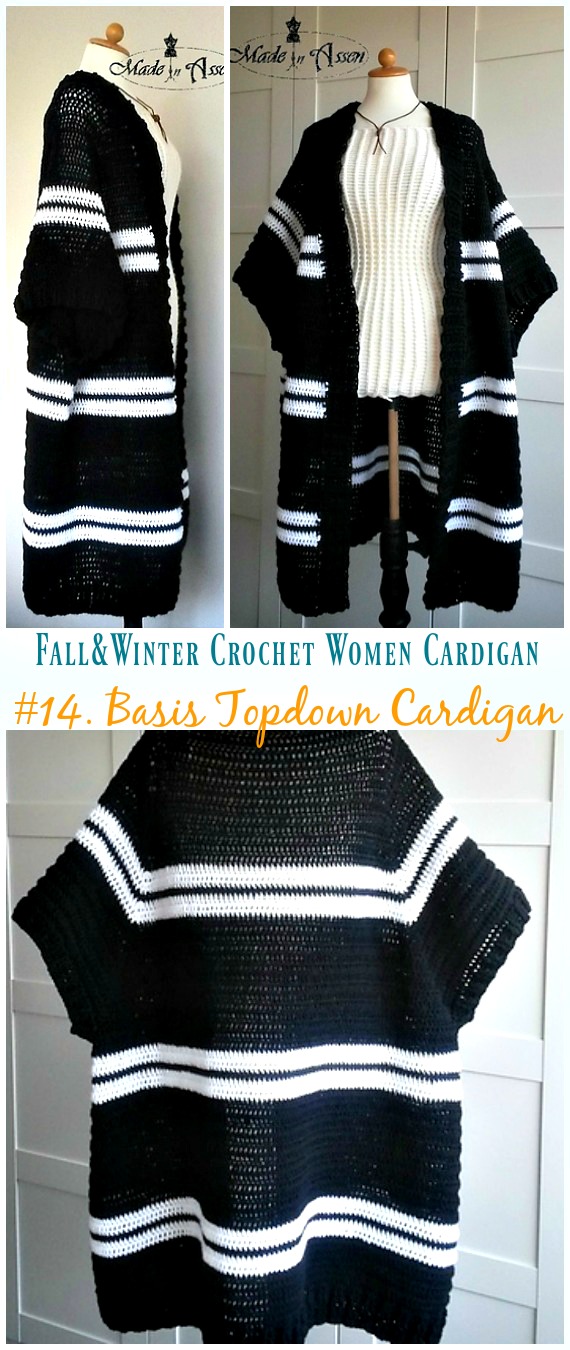 Zilla's Basis Topdown Cardigan Crochet Free Pattern - Fall & Winter Women #Cardigan; Free #Crochet; Patterns