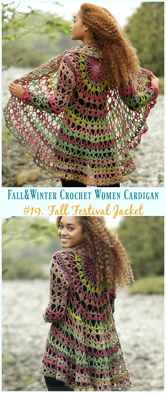 Fall Festival Jacket Crochet Free Pattern - Fall & Winter Women #Cardigan; Free #Crochet; Patterns