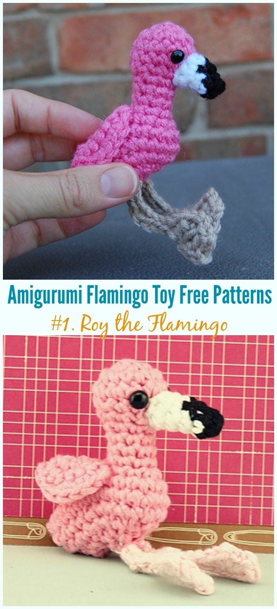 Crochet Roy the Flamingo Amigurumi Free Pattern - Free #Amigurumi; #Flamingo; Toy Softies Crochet Patterns