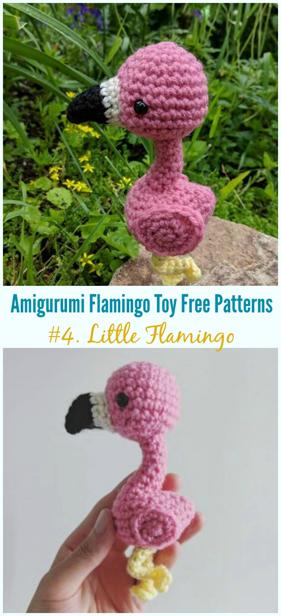 Crochet Little Flamingo Amigurumi Free Pattern - Free #Amigurumi; #Flamingo; Toy Softies Crochet Patterns