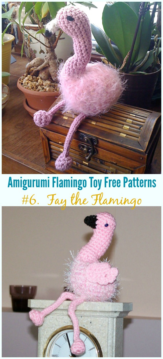 Crochet Fay the Flamingo Amigurumi Free Pattern - Free #Amigurumi; #Flamingo; Toy Softies Crochet Patterns
