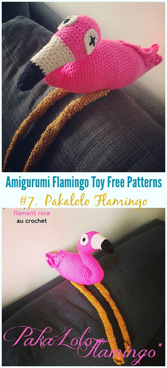 Crochet Pakalolo Flamingo Amigurumi Free Pattern - Free #Amigurumi; #Flamingo; Toy Softies Crochet Patterns