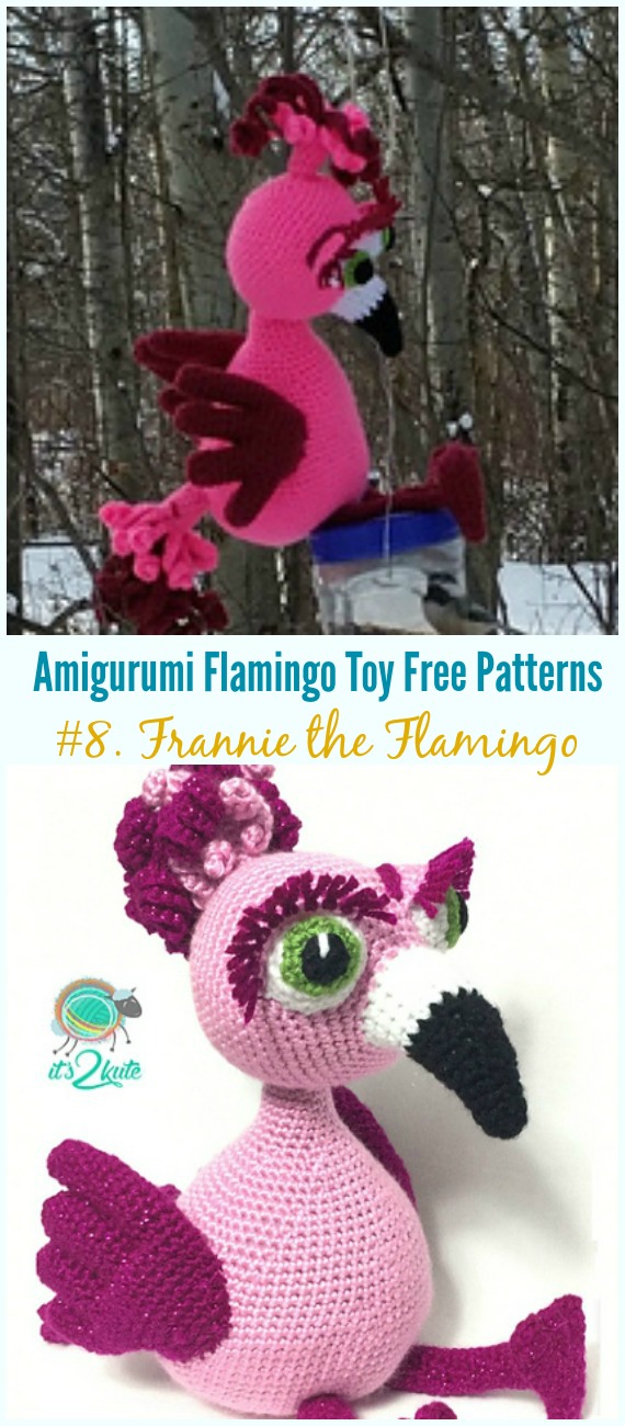 Crochet Frannie the Flamingo Amigurumi Free Pattern - Free #Amigurumi; #Flamingo; Toy Softies Crochet Patterns