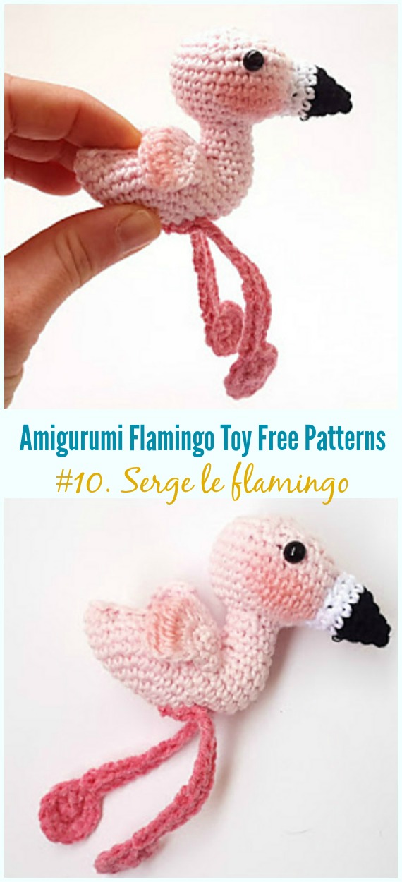 Crochet Serge le flamingo Amigurumi Free Pattern - Free #Amigurumi; #Flamingo; Toy Softies Crochet Patterns