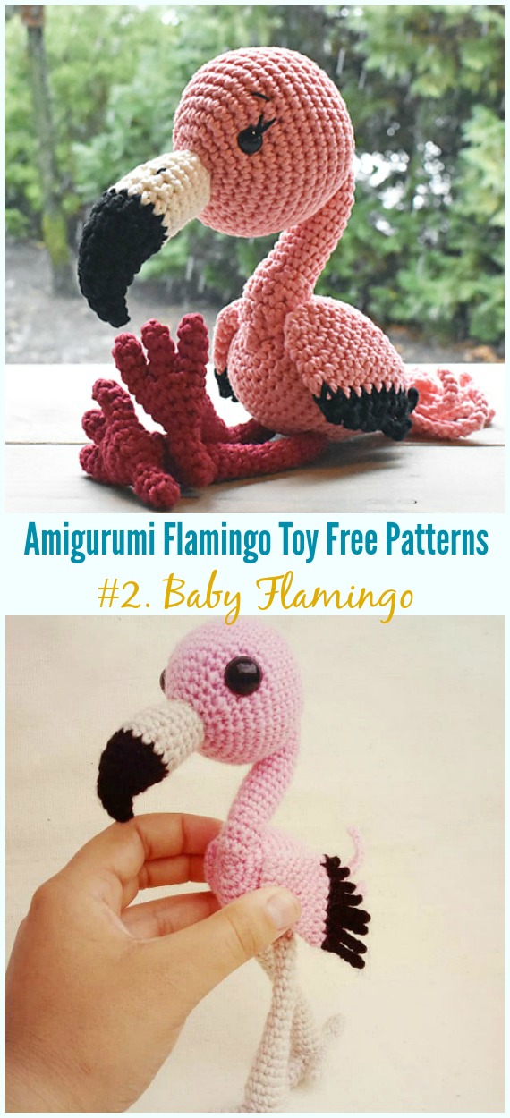 Crochet Baby Flamingo Amigurumi Free Pattern - Free #Amigurumi; #Flamingo; Toy Softies Crochet Patterns