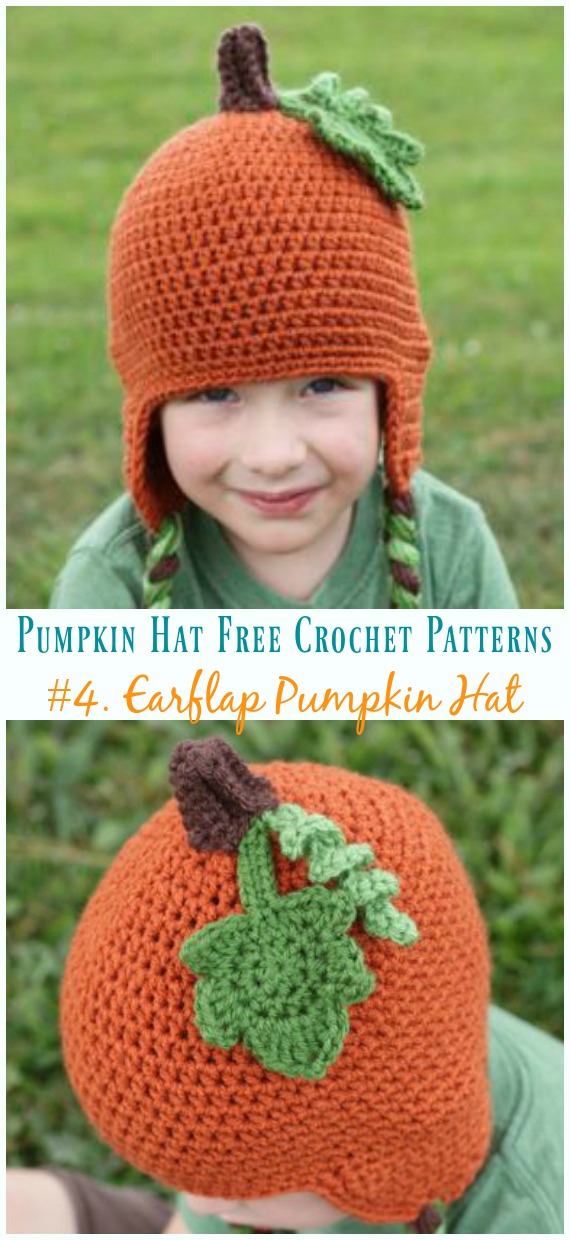 Earflap Pumpkin Hat Hat Crochet Free Pattern - #Pumpkin; #Hat; Free #Crochet; Patterns