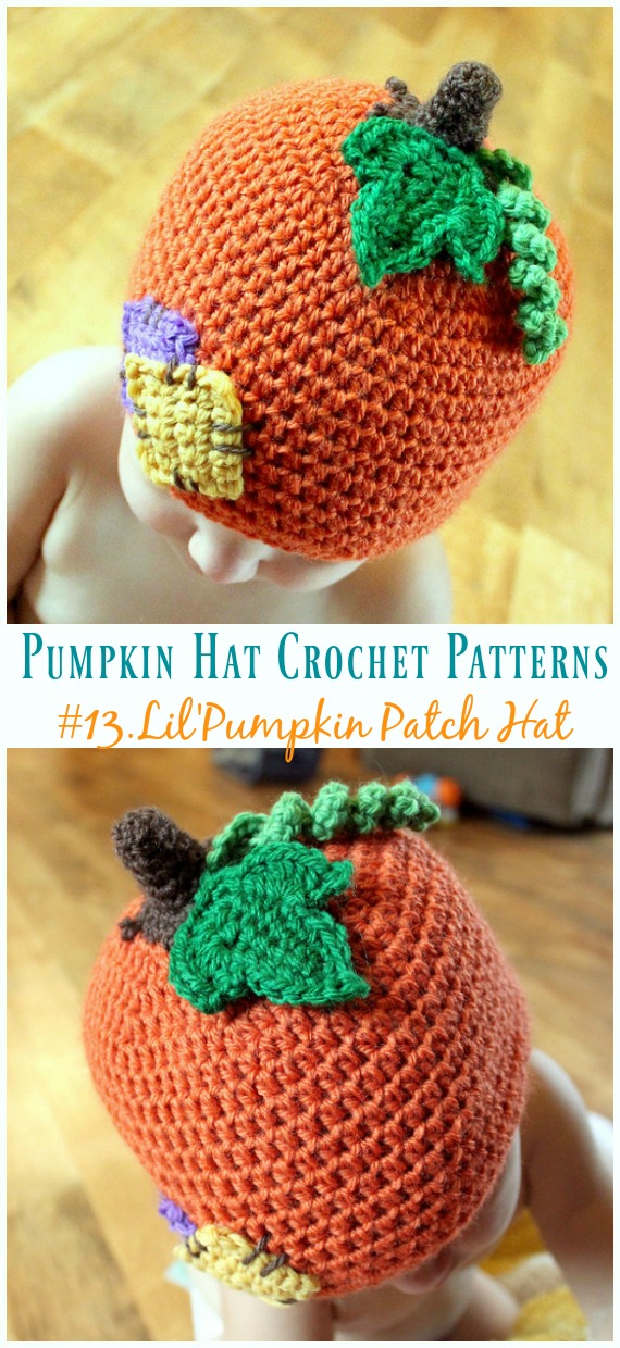 Lil'Pumpkin Patch Hat (all sizes) Crochet Pattern - #Pumpkin; #Hat; #Crochet; Patterns