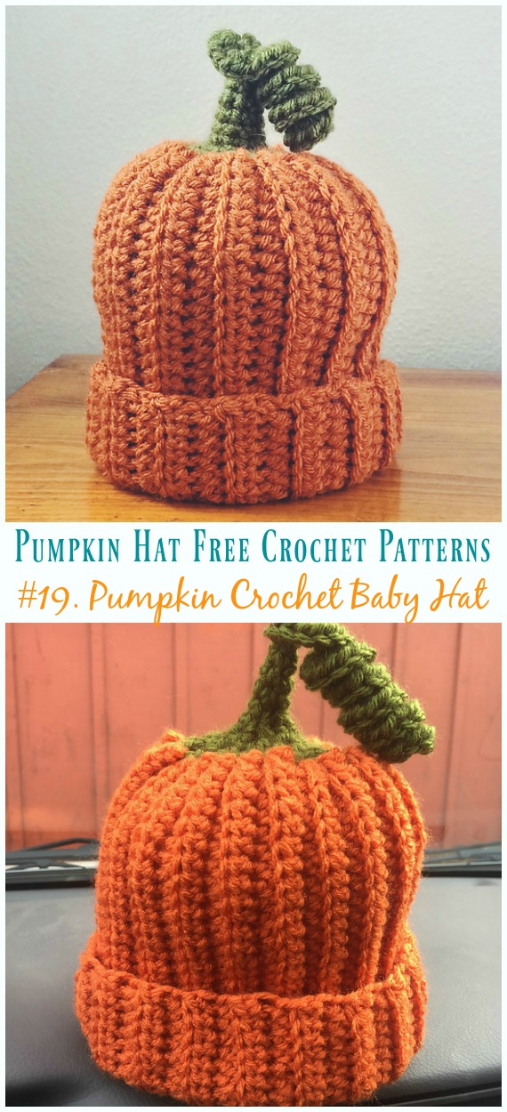 Pumpkin Baby Hat Crochet Free Pattern - #Pumpkin; #Hat; Free #Crochet; Patterns