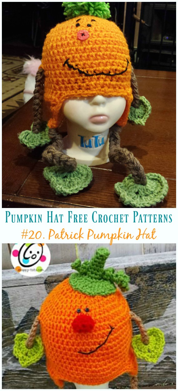 Patrick Pumpkin Hat Crochet Free Pattern - #Pumpkin; #Hat; Free #Crochet; Patterns