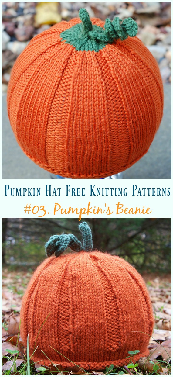 Pumpkin Hat Free Knitting Patterns [Baby To Adults]
