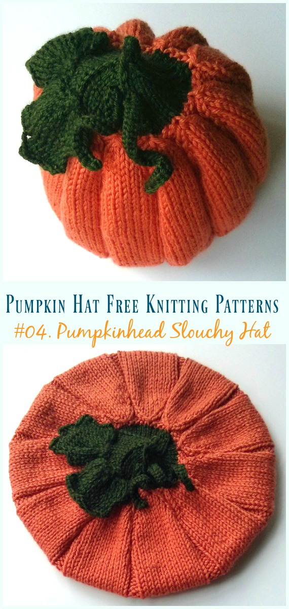 Pumpkinhead Slouchy Hat Knitting Free Pattern - #Pumpkin; #Hat; Free #Knitting; Patterns
