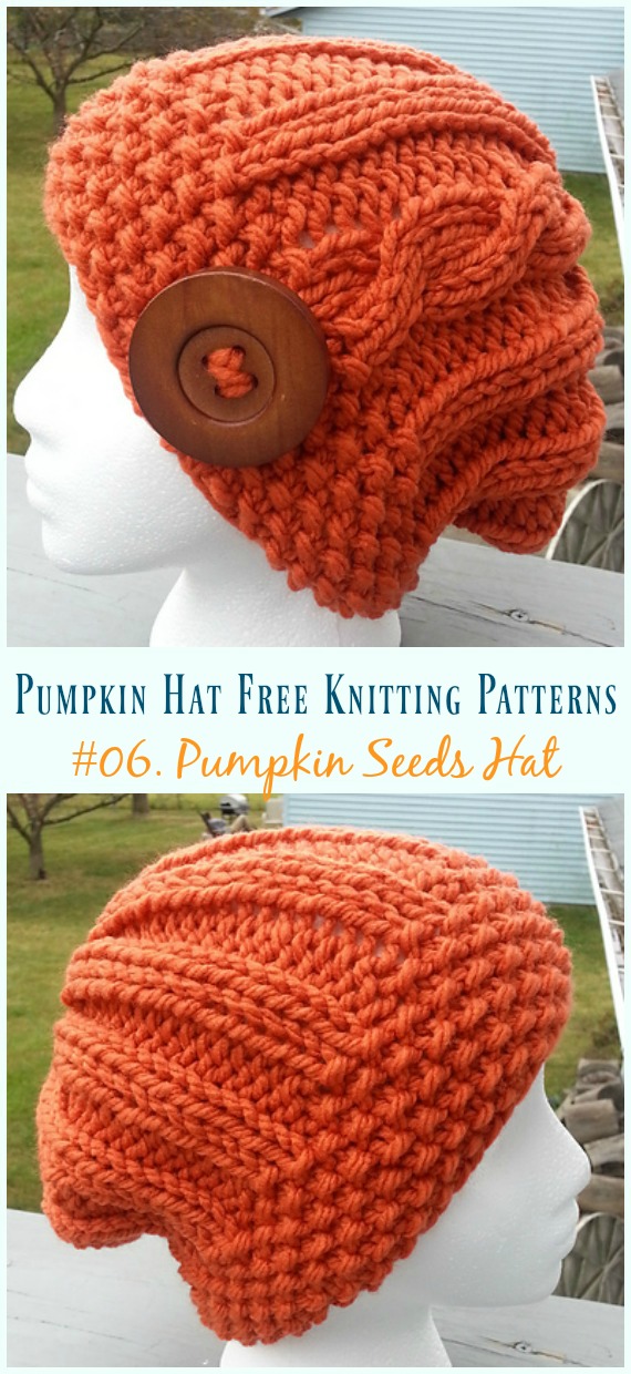 Pumpkin Seeds Hat Knitting Free Pattern - #Pumpkin; #Hat; Free #Knitting; Patterns