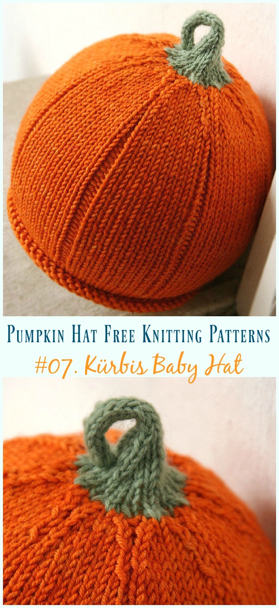 Pumpkin Hat Free Knitting Patterns [Baby To Adults]