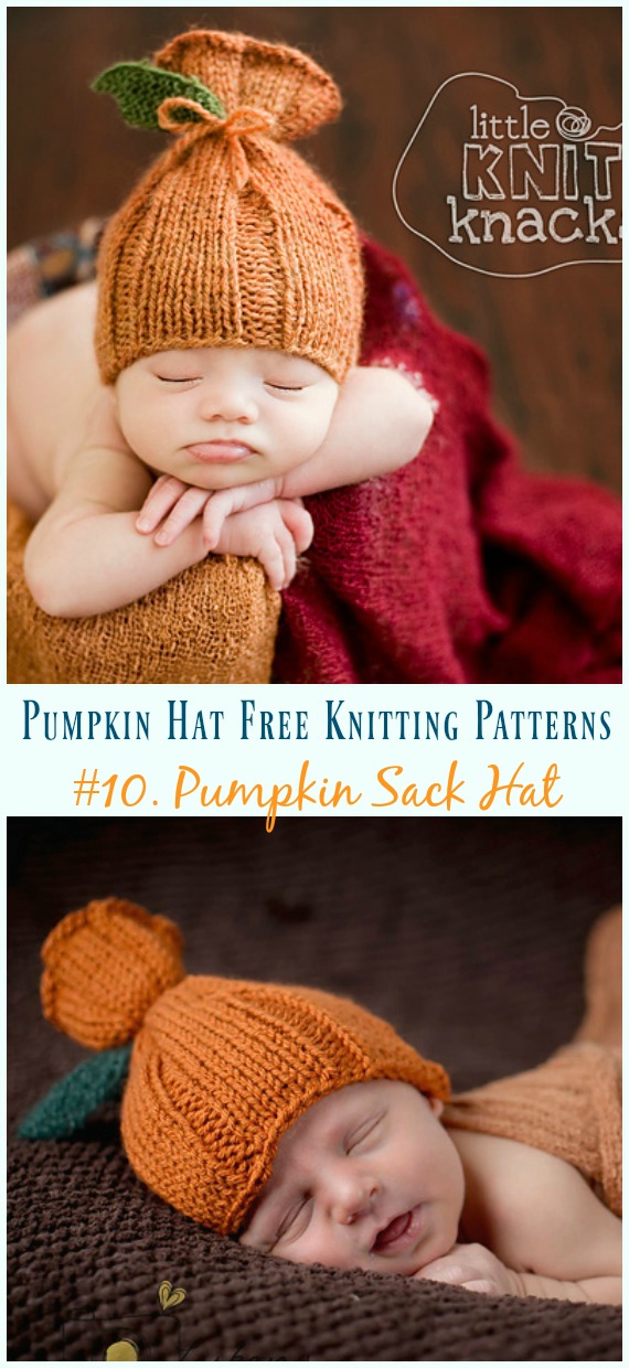 Pumpkin Sack Hat Knitting Free Pattern - #Pumpkin; #Hat; Free #Knitting; Patterns