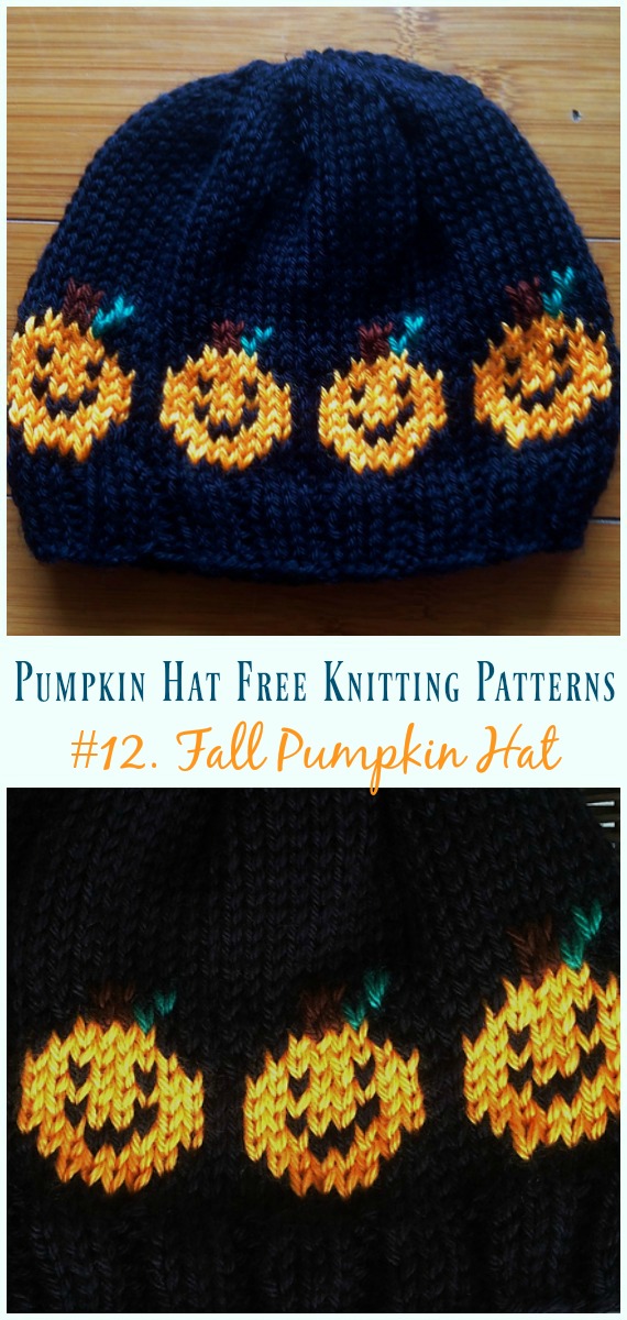 Fall Pumpkin Hat Knitting Free Pattern - #Pumpkin; #Hat; Free #Knitting; Patterns