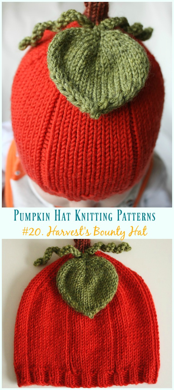 Harvest's Bounty Hat Knitting Pattern - #Pumpkin; #Hat;   #Knitting; Patterns