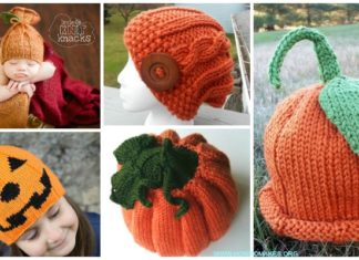 Pumpkin Hat Free Knitting Patterns [Size Baby To Adults]