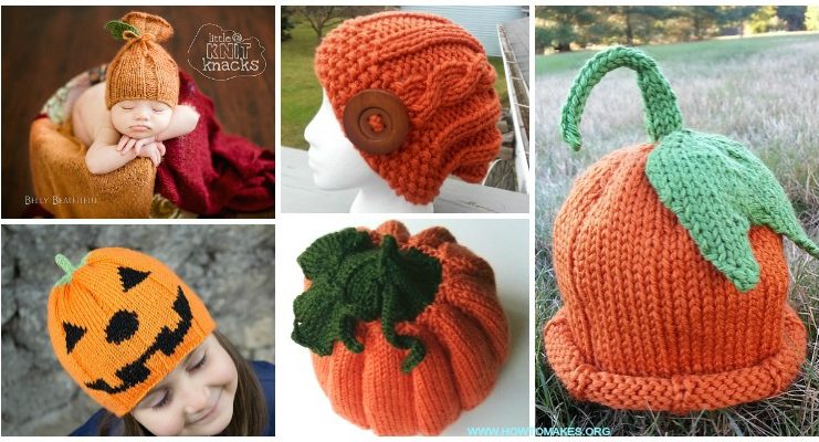 Pumpkin Hat Free Knitting Patterns [Size Baby To Adults]
