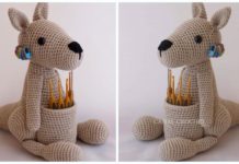 Amigurumi Kangaroo Hook Holder Crochet Free Pattern - #Hook Holder Free #Crochet Patterns