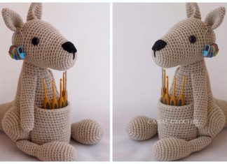 Amigurumi Kangaroo Hook Holder Crochet Free Pattern - #Hook Holder Free #Crochet Patterns