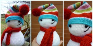 Amigurumi Polita the Snowman Crochet Free Pattern - Crochet #Snowman;# Amigurumi; Free Patterns