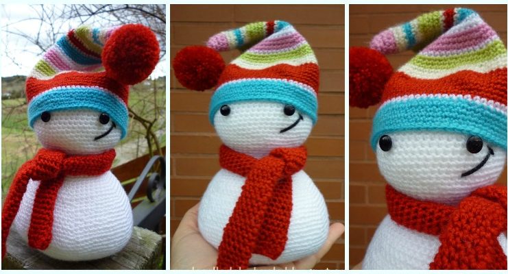 Amigurumi Polita the Snowman Crochet Free Pattern - Crochet #Snowman;# Amigurumi; Free Patterns