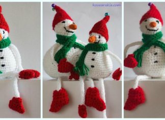 Amigurumi Christmas Sitting Snowman Crochet Free Pattern - Crochet #Snowman;# Amigurumi; Free Patterns