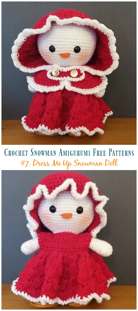 Amigurumi Dress Me Up Snowman Doll Crochet Free Pattern - Crochet #Snowman;# Amigurumi; Free Patterns